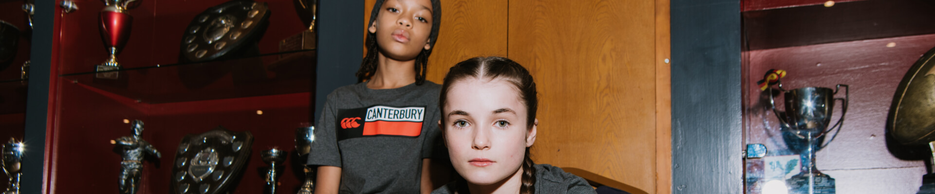 Kids wearing canterbury T shirts